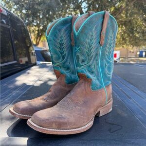 Brown and Turquoise Western Boots